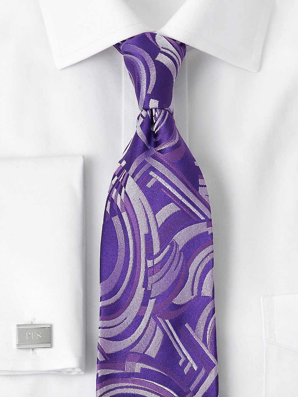 Cravatta in seta astratta viola un'esplosione di eleganza per il tuo look un tocco di mistero e stile.