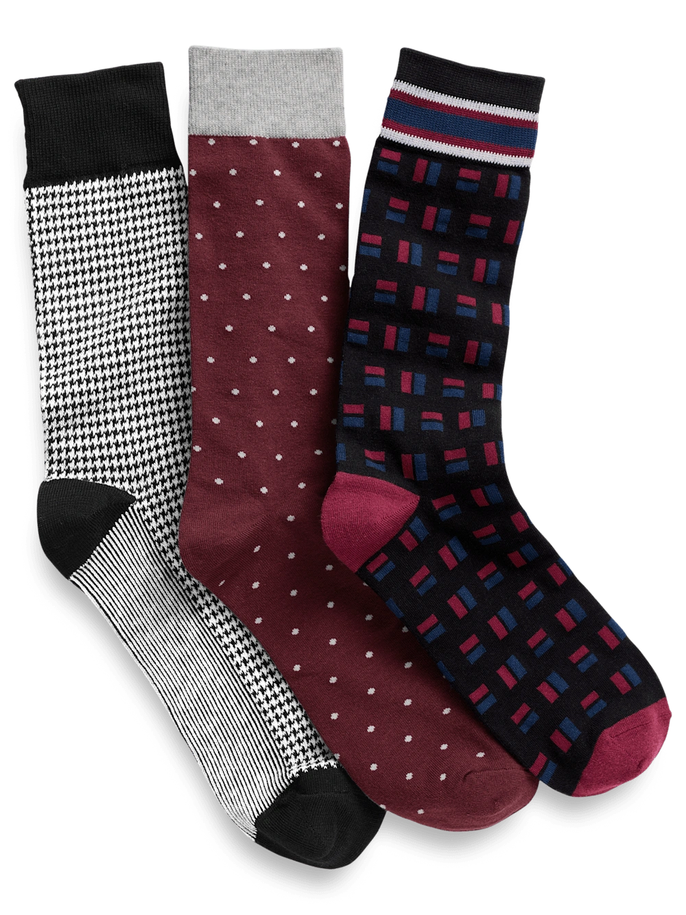 Calzini in misto cotone 3 pezzi - Nero e fantasia: un tocco di stile per i tuoi piedi, ogni giorno!
